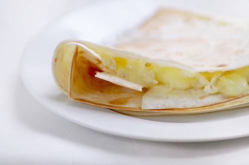 tortilla with camembert and honey